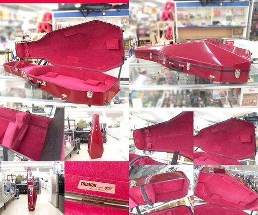 USED品 フランス FEL社 TRIANON チェロ ハードケース ワインレッド系 鍵付き 軽量 楽器ケース ☆ PayPay(ペイ