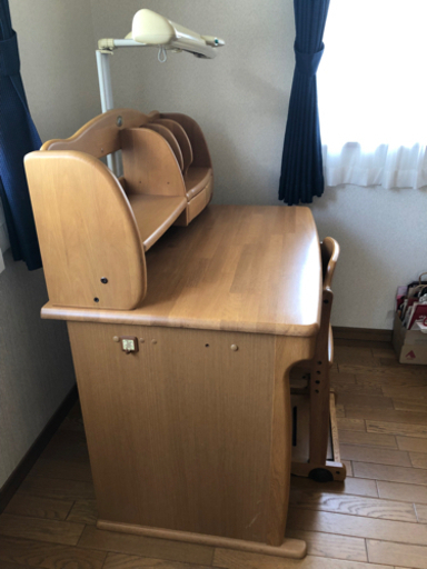 ナラ材天然木　学習机　