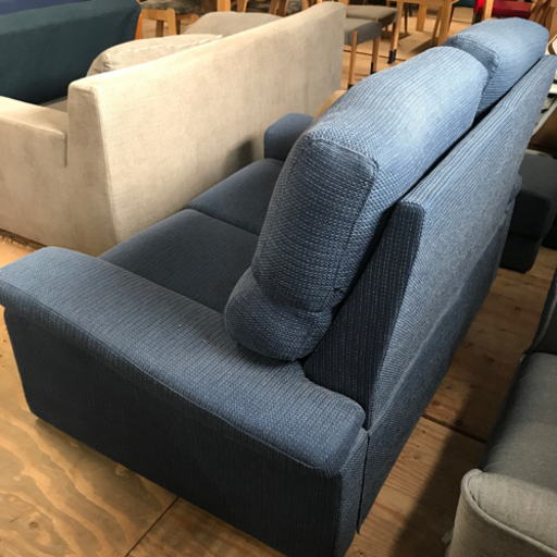 【美品】ニトリ　ファブリック 2人掛けソファ　ブルー 美品 ブルー 2人掛け ソファー 2024 美品】ニトリ ファブリック 2人