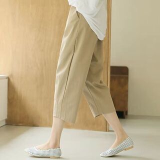 【新品】ハイウエスト７分丈カジュアルパンツ　Ｍサイズの画像