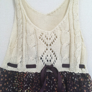 値下げ 秋物　Mサイズ　joky gal 切り替え　ニット　ワンピースの画像