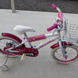 16インチ女の子用　自転車　補助輪付き