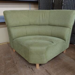 値下げしました！　島忠　セパレート　コーナーソファー３点セット　緑　布地【愛品倶楽部柏店】の画像
