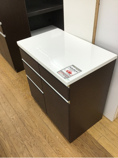 KI-64【ご来店頂ける方限定】キッチンカウンター　白×ブラウン