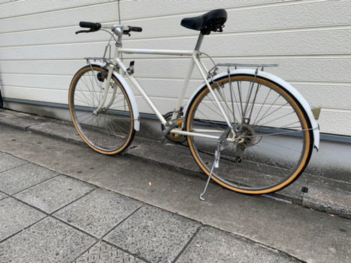 ❌美品❌　骨董自転車　クロスバイク　白　3x7変速　‼️ ライト付き✨自転车整备済。すぐに乗って帰れます✨ 