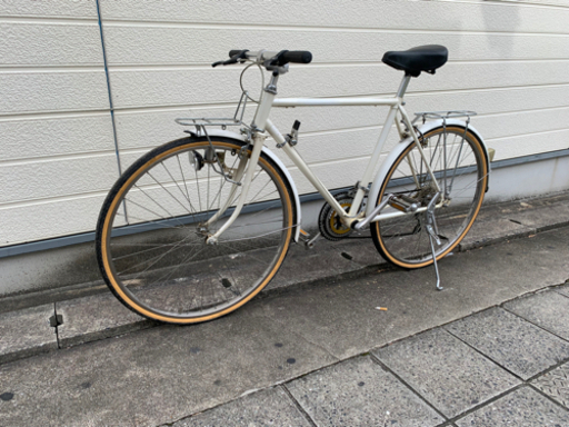 ❌美品❌　骨董自転車　クロスバイク　白　3x7変速　‼️ ライト付き✨自転车整备済。すぐに乗って帰れます✨ 
