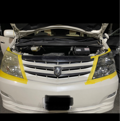 ヘッドライトの黄ばみとり、コーティング。