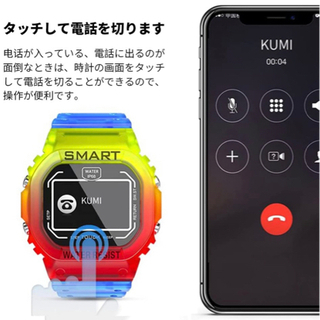 スマートウォッチ 活動量計 歩数計 IP68完全防水の画像