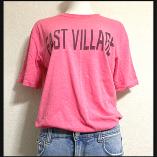 ꒰Avail꒱Tシャツ ピンク 英字ロゴ 半袖 トップス着心地良...