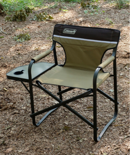 Coleman サイドテーブル付デッキチェア　オリーブ