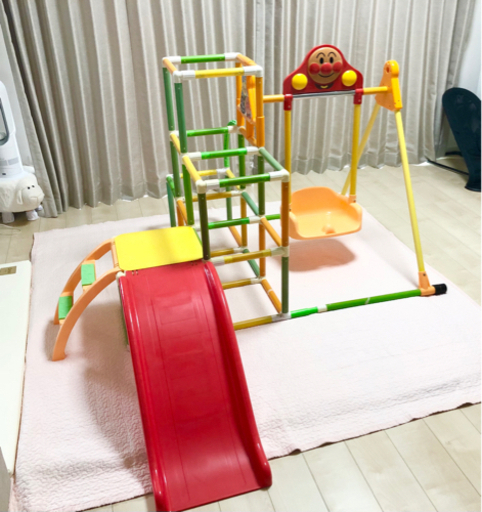 ジャングルジム　アンパンマン　うちの子天才　カンタン折りたたみ！ブランコパークDX ブランコ　すべり台　滑り台　鉄棒