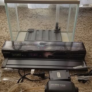 コトブキFLAT LED3545、小型水槽、底面ろ過、エアポンプ...