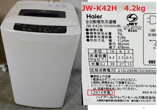洗濯機　4.2㎏ー決まりました。