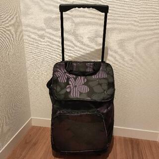 （決まりました）紫と黒の花柄✿お買い物バックの画像