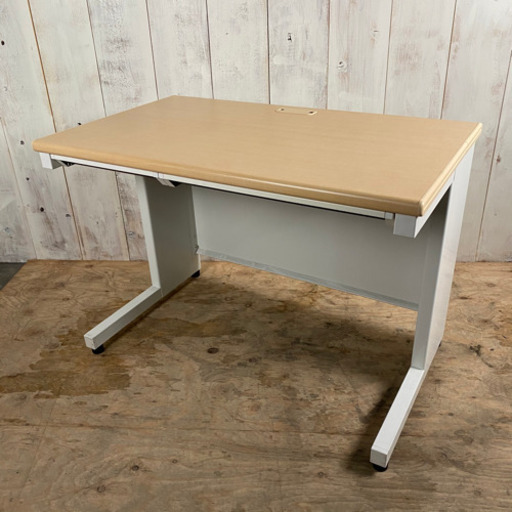 終 PLUS ワークデスク 幅1000 奥600 高710 ナチュラル ホワイト 事務机 オフィスデスク PCデスク プラス 菊TK