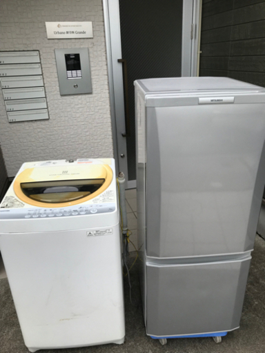 【新生活セット販売】単身用冷蔵庫洗濯機セット　格安販売商品です。MITSUBISHI\u0026東芝