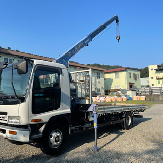 値段交渉有り！ H15年いすゞフォワード エアサス装備！タダノ3段フックイン2.9トン吊りクレーン純正ラジコン付き！荷台鉄板張り！3人乗り#ユニック、積載車の画像