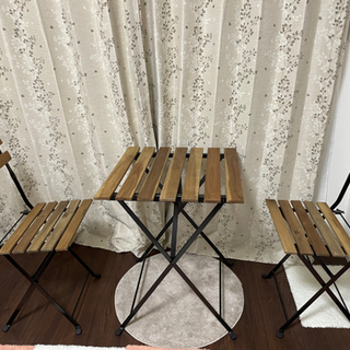 ほぼ新品　一度だけ使用　IKEA ガーデン室外用テーブル＆チェア...