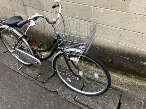 【整備済自転車】27インチ　内装3段変速　LEDオートライト付　カゴ、サドル、グリップ新品❗️若林自転車　膳所　SALE❗️