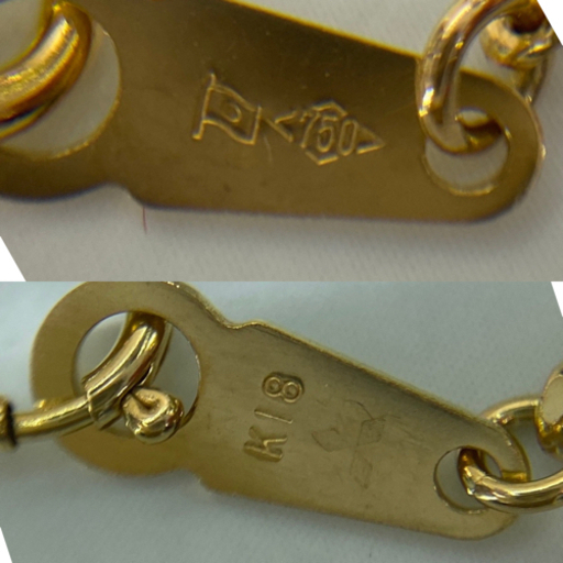 【中古品】K18 2面シングル 10g 60cm［683］
