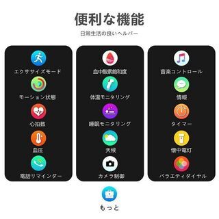 【新品・未使用】スマートウォッチ ブラック②の画像