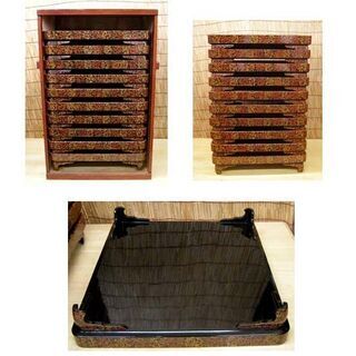 使用感少なめ☆津軽塗 お膳 10客セット 収納木箱付き 約