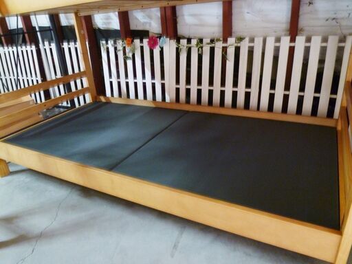 2段ベッド ハイベッド ハシゴ付き 幅202×奥102×高136cm シングルサイズ 木製 ライトブラウン 二段 ニトリ 苫小牧西店 