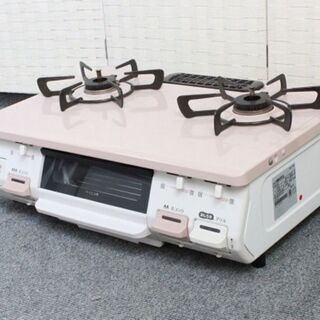 リンナイ 都市ガステーブル パステルピンク 水なし片面焼きグリル...