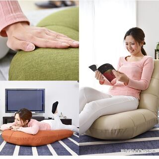 B座椅子【ラッコ／ベージュ色】② リクライニング チェア14段階ギア ポケットコイル 椅子 訳あり B品 アウトレット品 ※定価9,190円の画像