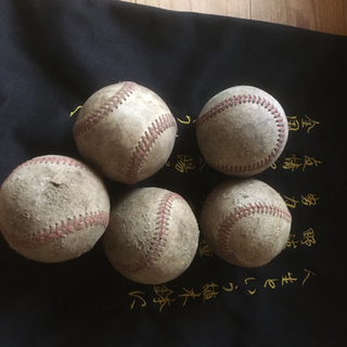 硬式野球　練習球５球とSSKの巾着袋😀