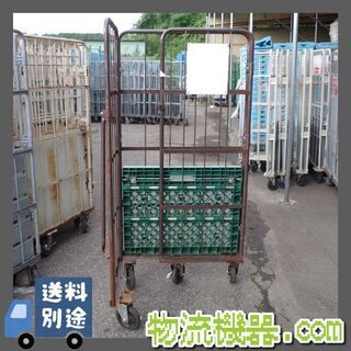 茶色中古カゴ台車　W850×D650×H1700mm　★在庫3台★　K009の画像