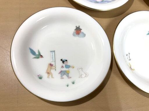 保管未使用 香蘭社 桃太郎 銘々皿 小皿 5枚セット 直径約14.2cm ☆ 札幌市 白石区 東札幌 ☆ アウトレットモノハウス