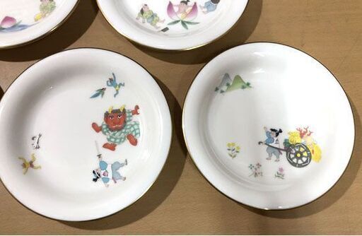 保管未使用 香蘭社 桃太郎 銘々皿 小皿 5枚セット 直径約14.2cm ☆ 札幌市 白石区 東札幌 ☆ アウトレットモノハウス