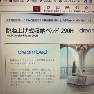 ドリームベッド　フレームのみ　跳ね上げ式の画像