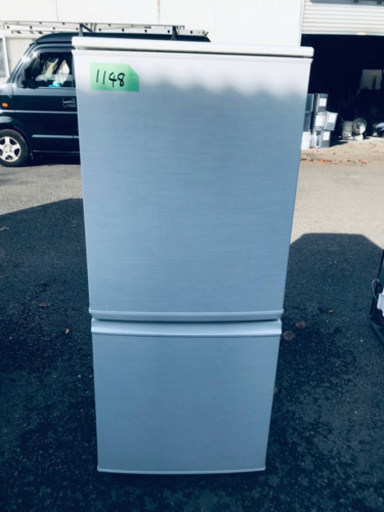 1148番 シャープ✨ノンフロン冷凍冷蔵庫✨SJ-14W-W‼️