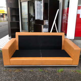 ソファー ソフトレザー 3人掛け クッション付 肘付き