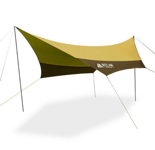 VASTLAND タープ テント ヘキサタープ ウッドブラウン 大型 4〜6人用 耐水圧2000mm UPF50+