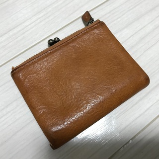 交渉中、エイジング有）土屋鞄　トーンオイルヌメ がま口ポケット財布（ブラウン）の画像