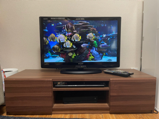 テレビ本体、レコーダー、テレビ台セット