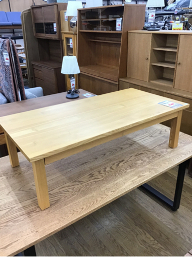 KI-81【ご来店頂ける方限定】無印良品　オーク無垢材　ローテーブル