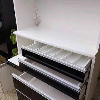●【✨松田家具✨参考上代約14.7万✨レンジボード✨食器棚✨スチームオーブン対応✨ハイカウンタータイプ✨118幅✨】の画像