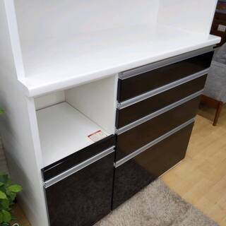 ●【✨松田家具✨参考上代約14.7万✨レンジボード✨食器棚✨スチームオーブン対応✨ハイカウンタータイプ✨118幅✨】の画像