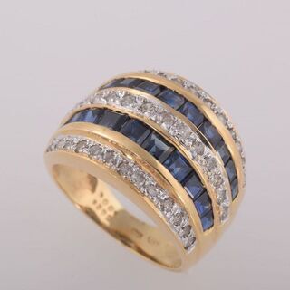 K18 サファイア・ダイヤモンド 指輪 品番r20-404の画像