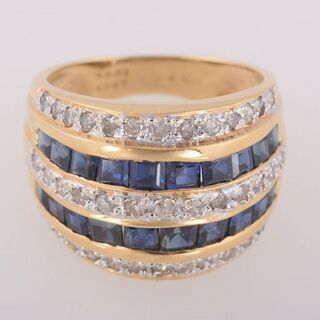 K18 サファイア・ダイヤモンド 指輪 品番r20-404