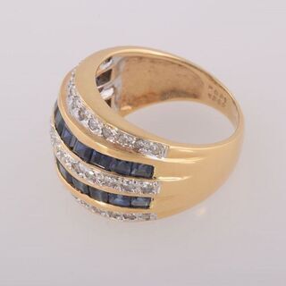 K18 サファイア・ダイヤモンド 指輪 品番r20-404の画像