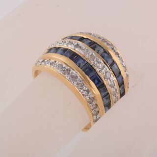 K18 サファイア・ダイヤモンド 指輪 品番r20-404の画像