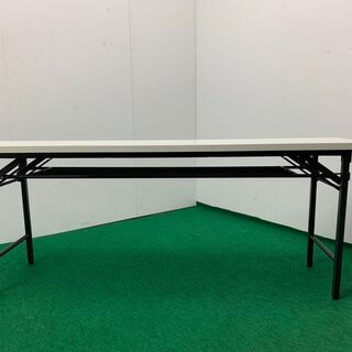 中古　W1800　折りたたみテーブル　天板ホワイトの画像