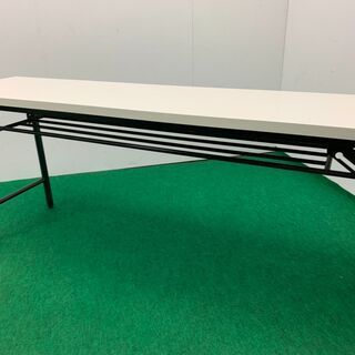 中古　W1800　折りたたみテーブル　天板ホワイトの画像