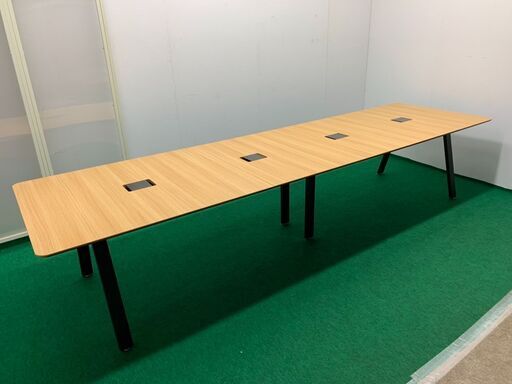 中古 プラス　W3610 大型ミーティングテーブル　天板ナチュラル　龍ヶ崎倉庫