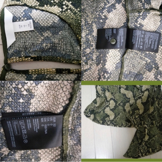 匿名配送❗️未使用に近いエイチアンドエムデザインシャツカットソーTシャツパイソン柄グリーン系柔らか癒される人気素敵スタイリッシュ大活躍オシャレの画像
